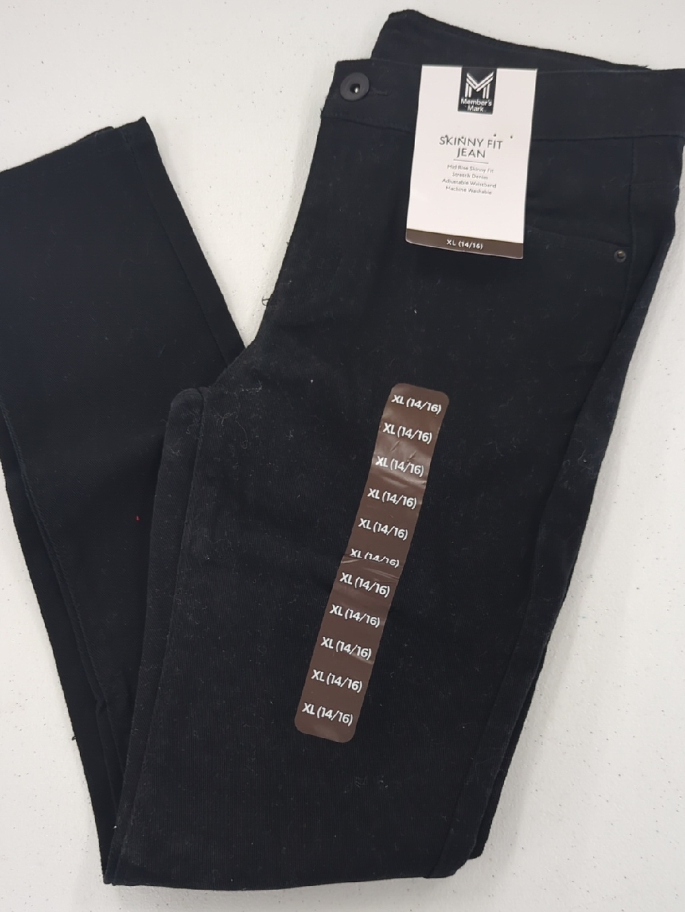 Member's Mark Girls Black Skinny Fit Jeans XL 14/16